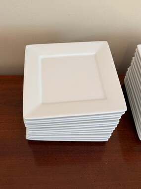 Williams Sonoma White Open Kitchen Plate Square 6" Dessert Appetizer Airbnb